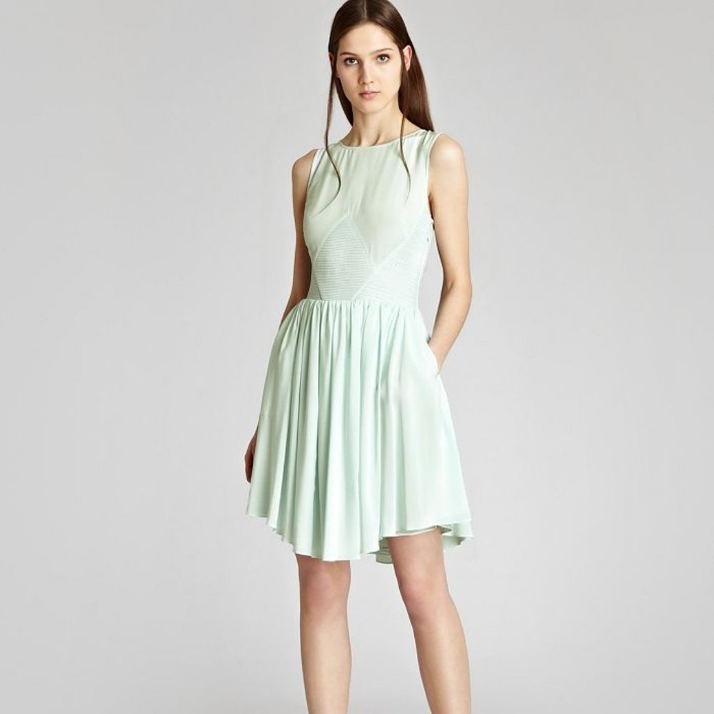 Reiss Kacie Silk Dress - Mint Green, Size 10
